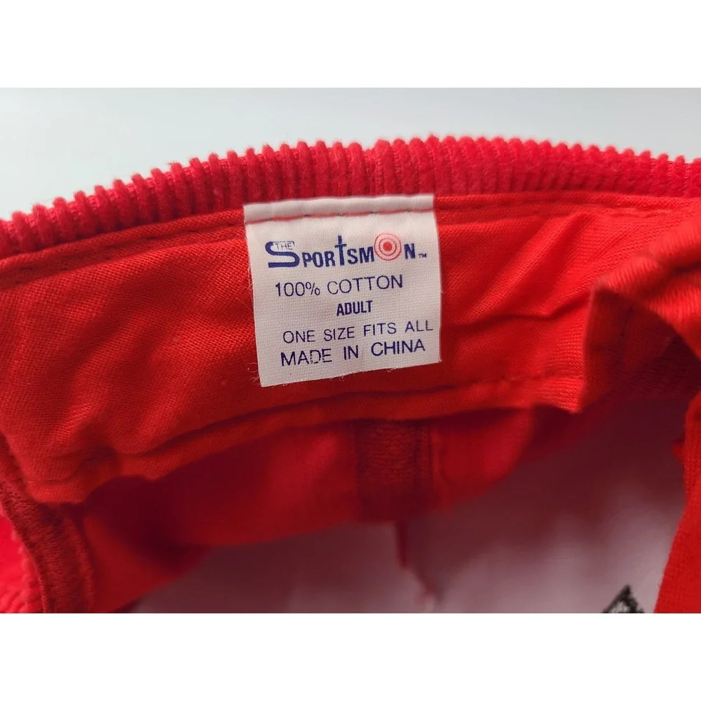 Vintage ABC Sports Corduroy Rope Sportsman Snapback Hat‎ Cap Cotton Casual Red